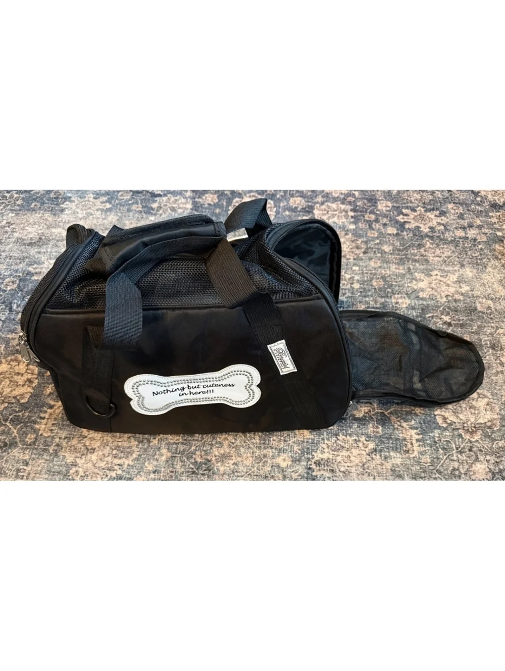Brazzled Essentials Black Mesh Pet Carrier Fleece Pad